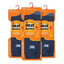 HEAT HOLDERS Lite Men's Thermal Socks for Winter, Socks with Inner Fleece, blue