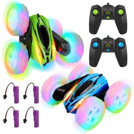 Remote Control Car, Double Sided 360° Flips RC Stunt Cars with Wheel Lights and Headlights, 4WD 2.4Ghz Stunt Car for 6-14 Year Old Kids Xmas Toy Cars Gift for Boys Girls