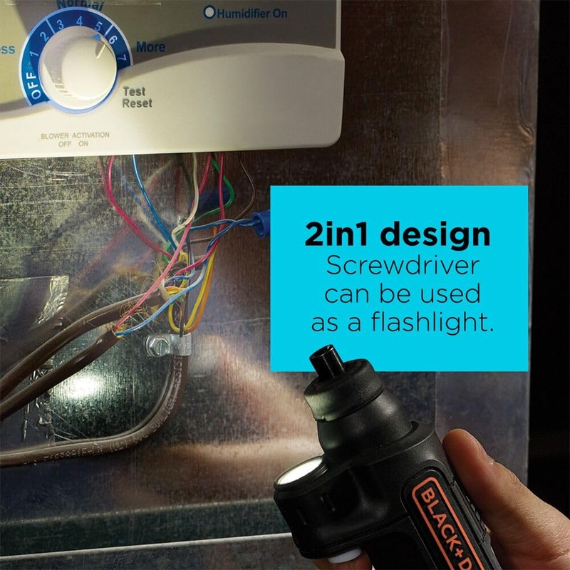 BLACK+DECKER Cordless Screwdriver with LED Light 4V MAX, Electric Screwdriver