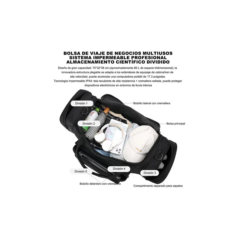 Maleta Deportiva Extra Grande para Portátil y Viaje – 85 L,