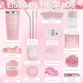 13Pzs Regalos de Cumpleaños para Mujeres,Canasta de Spa Relajante para Mujer,Paquete de Cuidado Personal para Mujeres,con Flores de Jabón en Forma de 