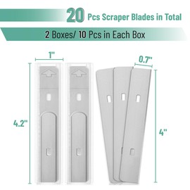 Bates- Replacement Scraper Blades with Dispenser, 4 Inch, 2 Pack, 10 pcs/pack, Carbon Steel Razor Blades, Floor Scrapper Blade, Replacement Razor Blades, Paint Scraper Blades, 4 Inch Scraper Blades