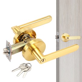 Lever Door Handle | Golden Aluminum Alloy Closet Door Handles - Heavy-Duty Hardware for Hallways Closet Corridors Passageway