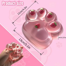 Taba Squishy Paw Squeeze Toys - Oversized 5-inch Cat Paw Squishy Fidget Toys for Kids and Adults,Stress Relief Kawaii Strawberry Cat Paw Toys,Relieves Stress Anxiety Gifts,for Birthday,Party