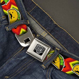 Buckle-Down Seatbelt Belt - Taco Man - 1.5" Wide - 24-38 Inches in Length