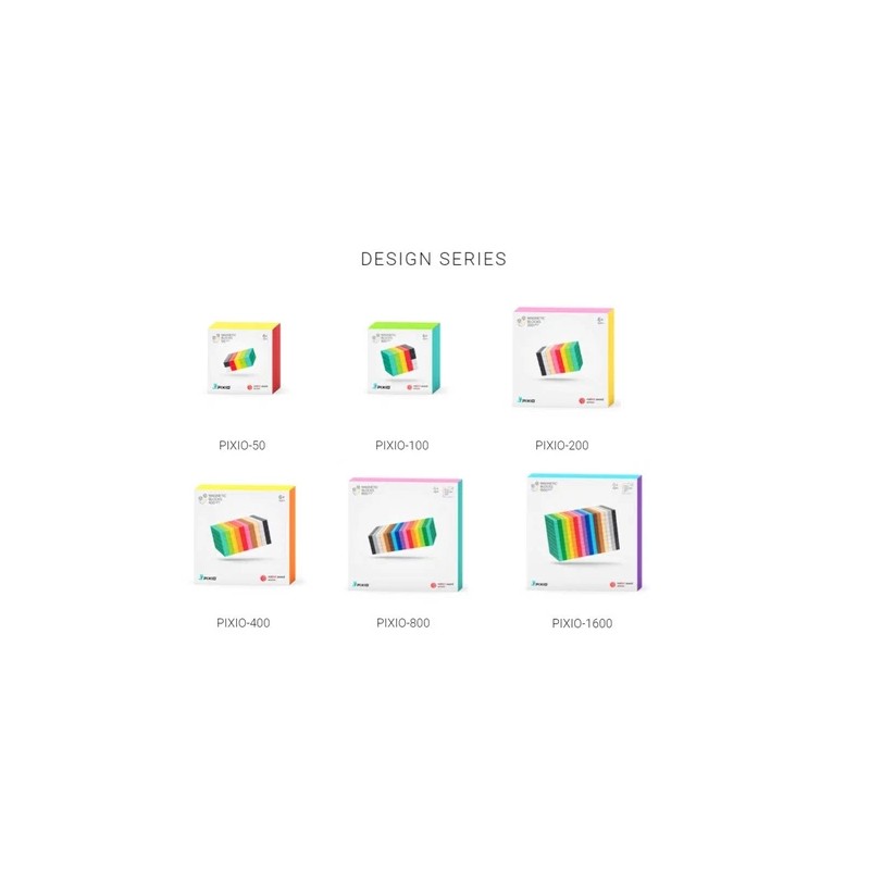 PIXIO-100 Magnetic Blocks in 6 Colors +Free App