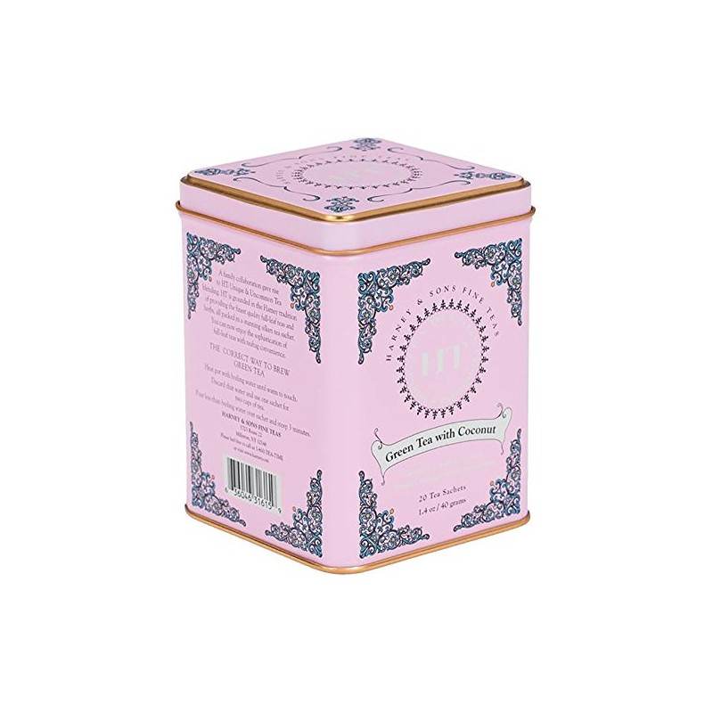 Harney & Sons Caffeinated Green Tea with Coconut Tin 20
