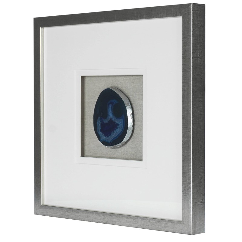 Huji Agate Slice Shadow Box Wall Décor (Blue)