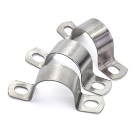 MgcTolBox Pack of 10 heavy U-pipe clamps, diameter 32 mm, stainless steel pipe clamp, hose buckle, pipe holder, various sizes