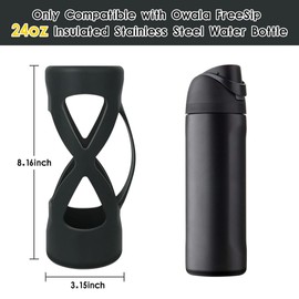 Silicone Boot with Handle Compatible with Owala 24 oz, Full Protective Anti Scratch & Reduce Dent Sleeve Cover, All-Round Wrap Protector Compatible with FreeSip Water Bottles
