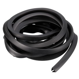 sourcing map U Channel Edge Trim, 11.5ft Length Rubber Guard Seal Strip Edge Protector Flat Fit for 9.5-10mm Edge, (9/16" W x 15/32" H) Black