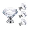 4 Pack Crystal Cabinet Knobs with Screws, 40mm Diamond Cut