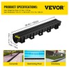 VEVOR Trench Drain System with Plastic Grate, 5.9x5.1-Inch HDPE Channel