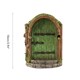 Yiwaso Miniature Fairy Door, Fairy Door, Garden Fairy Door for Trees, Wooden Tree Decoration, Fairy Garden, Front Door, Miniature Elf Door, Gnome Door, Garden Decoration, Outdoor Statues, Trees