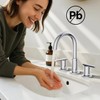 Hurran 8 Inch Chrome Widespread Bathroom Faucet, Double Handle Sink