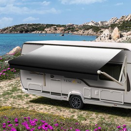 YESCAMP RV Awning Fabric Replacement Heavy Duty Weatherproof 4-Ply 18.5oz Vinyl Camper Awning Fabric - Universal Outdoor Canopy for Camper, Trailer, and Motorhome