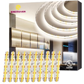 EMITEVER COB LED Strip Lights Neutral White, 4000K Tape Light Premium High Density, 24V, 300+Lumens/ft, 4800LEDs/Spool, Ra 90+, 32.8ft, 3W/ft, UL Listed 5 Year Warranty (Power Supply Sold Separately)