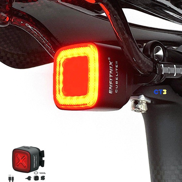 CUBELITE III Smart Bike Light,Ultra-high Visibility, Auto On/Off, Dual-Channel LED