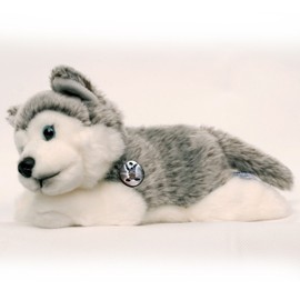 Husky Puppy Anouk Lying Down 22 cm Sleigh Dog Alaskan Malamute Cuddly Toy Plush Toy Dog Plush Dog