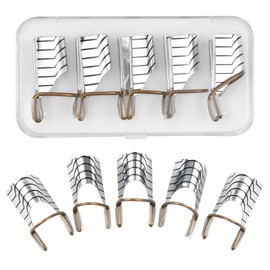 Dokeno 5 Stück Nagelschablonen Verlängerung, Nagelverlängerung Schablone Wiederverwendbar, Nagelschablonen aus Aluminium, Nagel Verlängerung, Silber Nagelform für Nagel Maniküre DIY und UV Gel Nagel