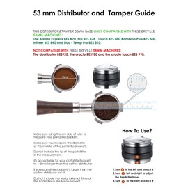 MATOW 53mm Coffee Distributor and Tamper, Dual Head Coffee Leveler Compatible with Breville 54mm Portafilter, Adjustable Depth- Professional Espresso Hand Tampers