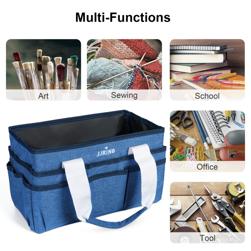 JJRING Craft Organizer Tote Bag, Art Storage Caddy with Multiple