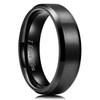 King Will 7mm Stainless Steel Ring Black Plated Matte Finish&Polished Beveled Edge with Laser I Love You 10