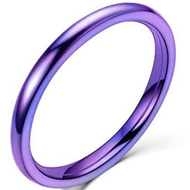 Jude Jewelers 1.5mm Stainless Steel Classical Plain Stackable Wedding Band Ring (Purple, 10)