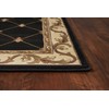 HomeRoots 2' X 3' Black Machine Woven Hand Carved Fleur