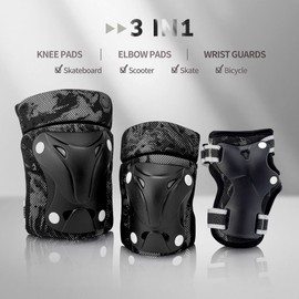 Knee Pads for Kids Wrist Guards Knee and Elbow Pads with Gift Box for Girls Boys, 7 in 1 Protective Gear Set in Skateboarding Biking Roller Skating Cycling