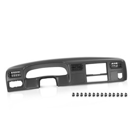 Dash Board Bezel Radio Cluster Trim Panel W/o Hole, Fit Ford F250 F350 Super Duty 1999-2004, Dark Gray