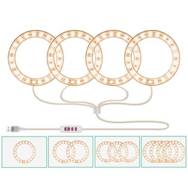 Plant Grow Light 20 LED Growing Light Full Spectrum USB Ring Lamp for Indoor Plants Succulents Seed Starting Household Flower Grow Lights
