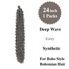 Grey Boho Braiding Hair Pre stretched Curly Braiding Hair Extensions