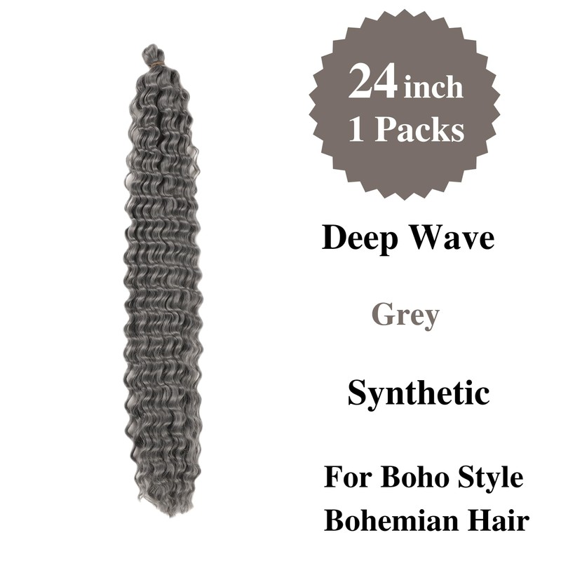 Grey Boho Braiding Hair Pre stretched Curly Braiding Hair Extensions