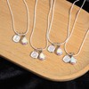 Lunestral S925 Silver Alphabet A-Z Initial Crystal Pendant Neckalces for