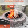 Koutemie Outdoor Smokeless Fire Pit Ring Liner 35-Inch Outer/31-Inch Inner