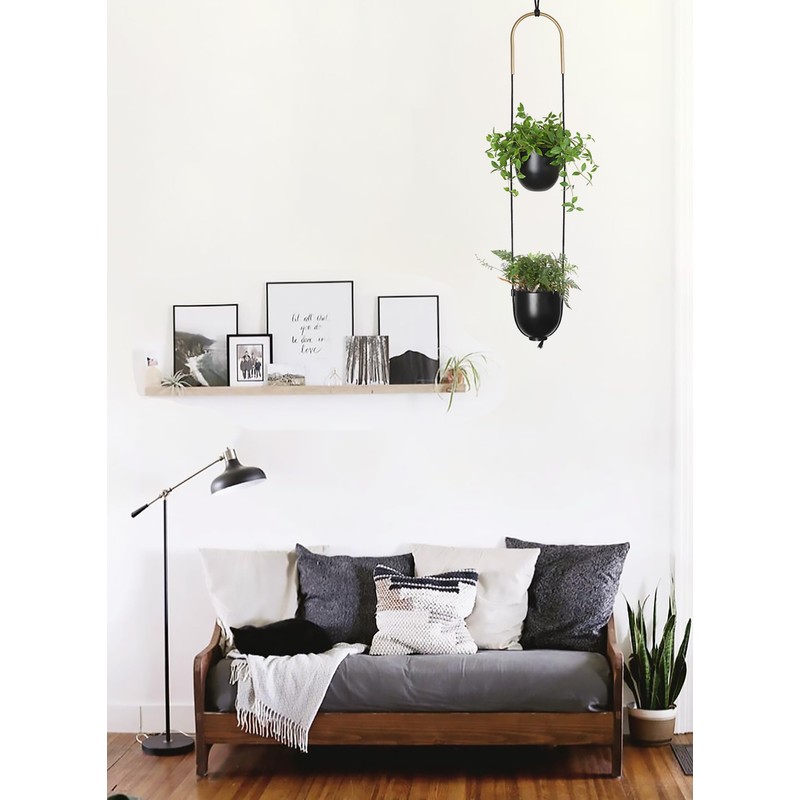 ABETREE Modern Metal Hanging Planter for Indoor Outdoor Plants with