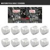 Daklvng 10 Pcs Motorcycle Bolt Covers Engine Topper Caps Aluminum