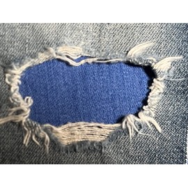 Medium Bright Blue Denim Stretch Jean Patches Super Strong Iron On- by Holey Patches (Assorted Sizes) (2-5" x 5")