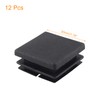 LDEXIN 12Pcs 1-1/8 Inch (30mm) Square Plastic Plugs Black Tubing