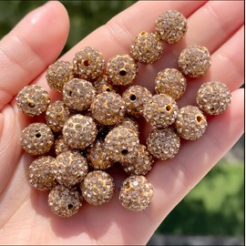 Rhinestone Beads for Jewelry Making,10mm 100pcs Clay Disco Ball Beads for Pens Making,Sparkly Diamond Rhinestone Spacer Beads for Pens,Beadable Pen Beads Bulk for Bracelet Necklace Earring Crafting