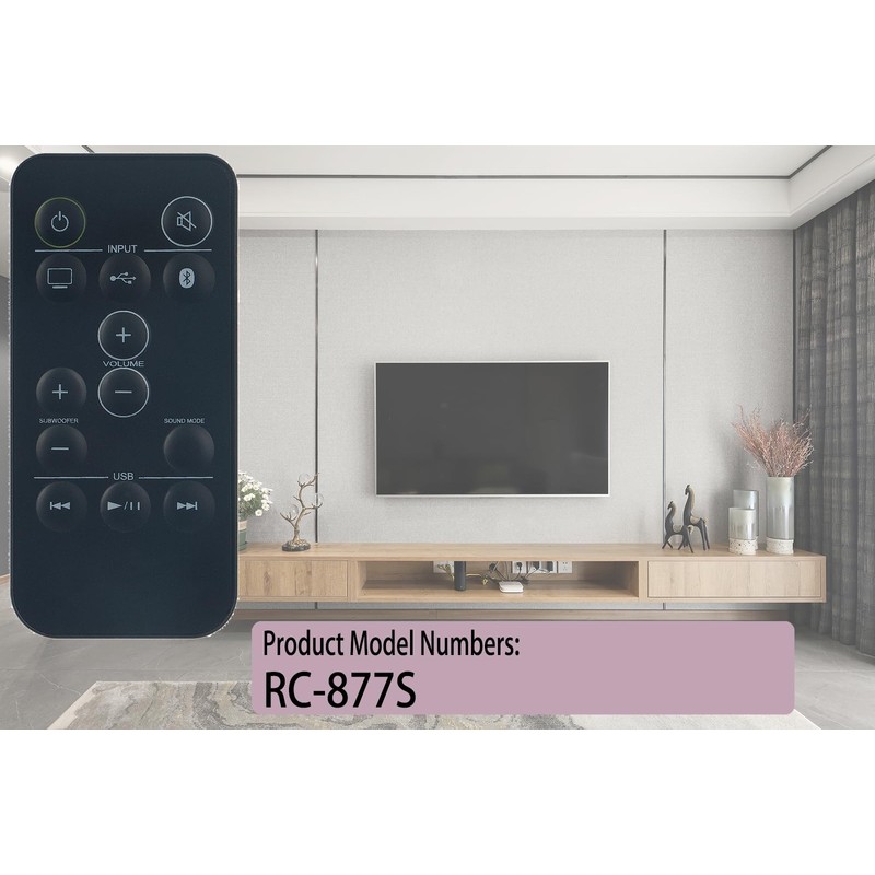 RC-877S Replacement Remote Control Compatible with Onkyo Sound Bar System