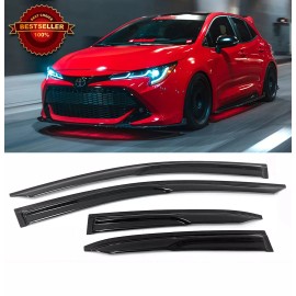 SDZ Tape on 3D Window Visor Vent Rain Wind Guard Shade Fit 19-Up Toyota Corolla HB