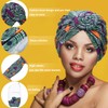 6 Pieces Women African Turban Flower Knot Pre-Tied Bonnet Beanie