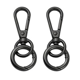 TANJUN Key-Chain with Quick-Release Spring Clip Keyrings - Car Keychain for Men or Women.bags,Purses (Black)