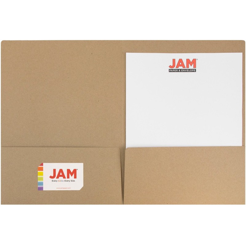 JAM PAPER Premium Matte Cardstock Twin Pocket Folders - Brown