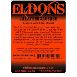 Eldons Jalapeno Sausage Seasoning Spices Seasons 5 Pounds of Meat #8985