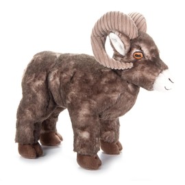 The Petting Zoo Bighorn Sheep Stuffed Animal Plushie, Gifts for Kids, Earth Keeperz Wildlife Animals, Zoologee Brown Bighorn Sheep Plush Toy, 12 inches