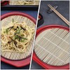 NOLITOY 3 Set Japanese Soba Noodle Plates with Bamboo Look