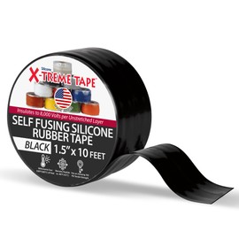 MOCAP Self-Fusing Silicone Tape - Heavy Duty Rubber Waterproof Tape for Hose, Plumbing, Electrical, Automotive, Outdoor and Household Repairs - Leak Proof, Insulating - 1-1/2 Inch x 10Ft Roll - Black